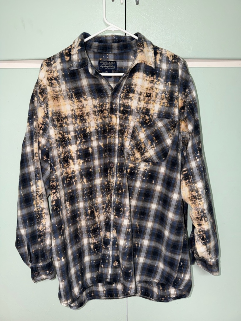 Guns & Roses Appetite For Destruction Bleached Upcycled Moose Creek Plaid Shirt - Picture 2 of 6